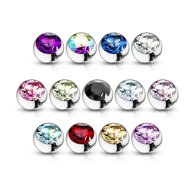 Surgical Steel Spare Balls for Piercing Bars with Gem Tops